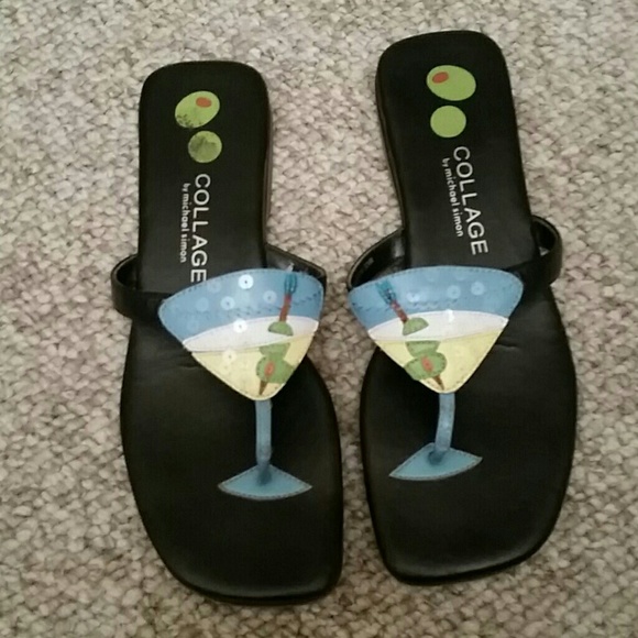 Collage by michael simon Shoes - Martini Glass Sequin Flip Flops